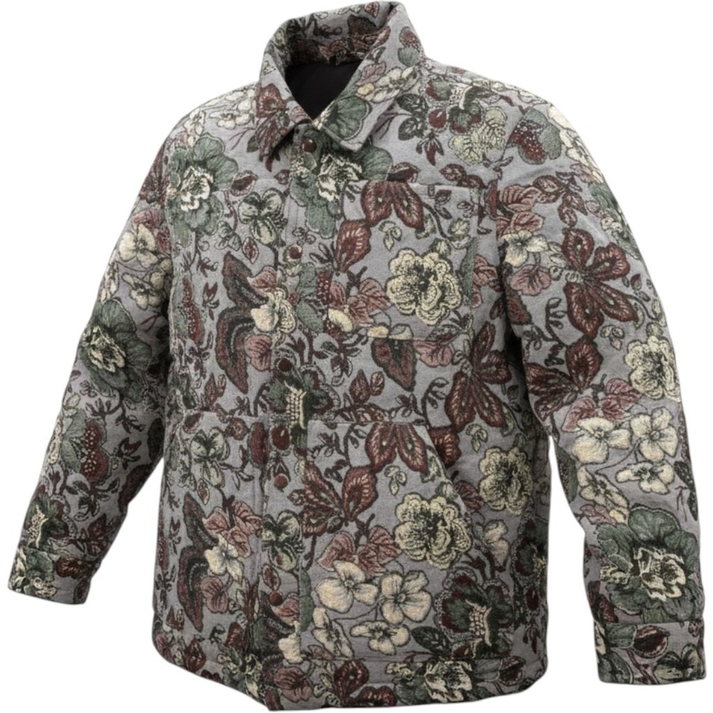Zara Tapestry Floral Jacket Woven Blue Sage XL 3918/404/400